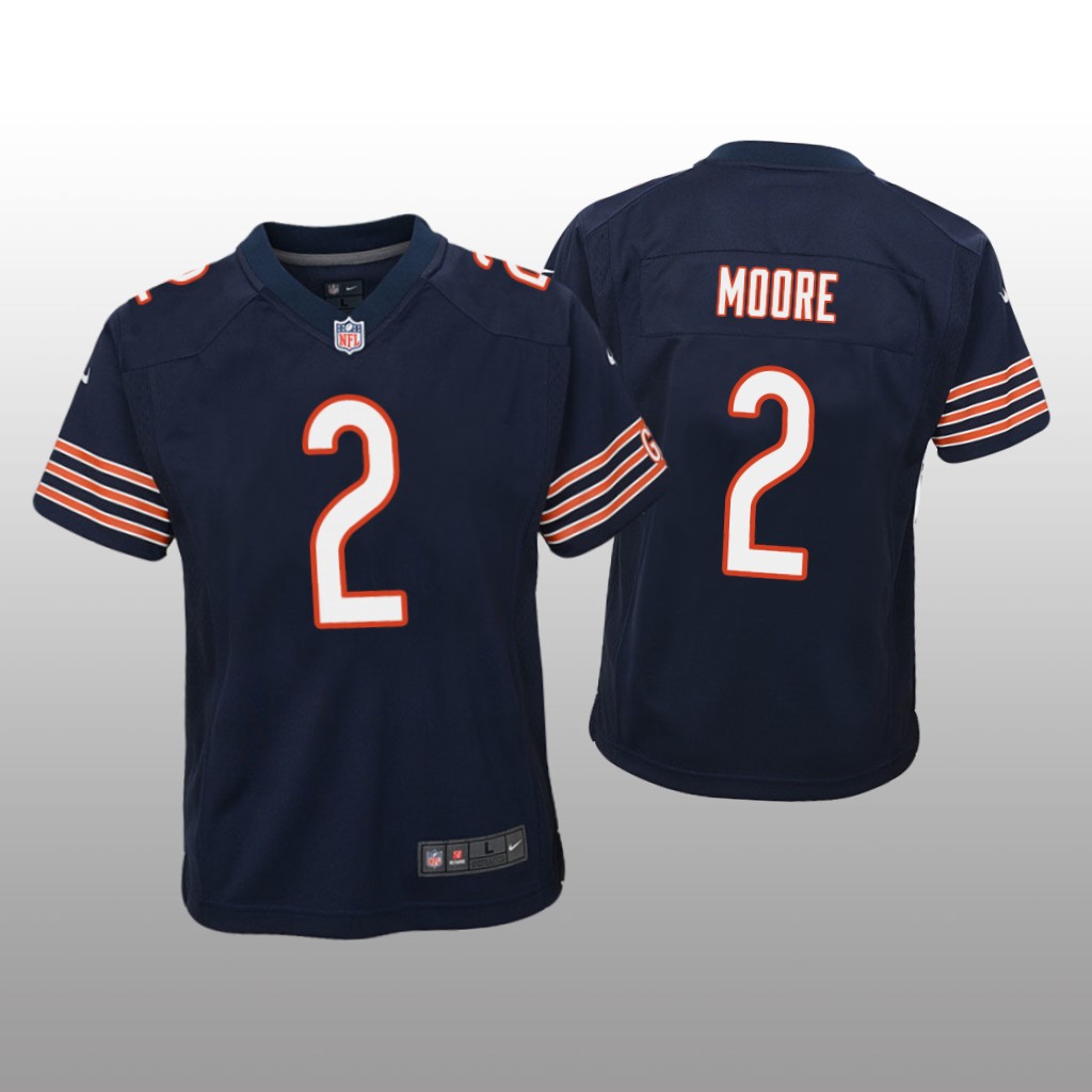 Chicago Bears D.J. Moore Navy Jersey Game - Youth