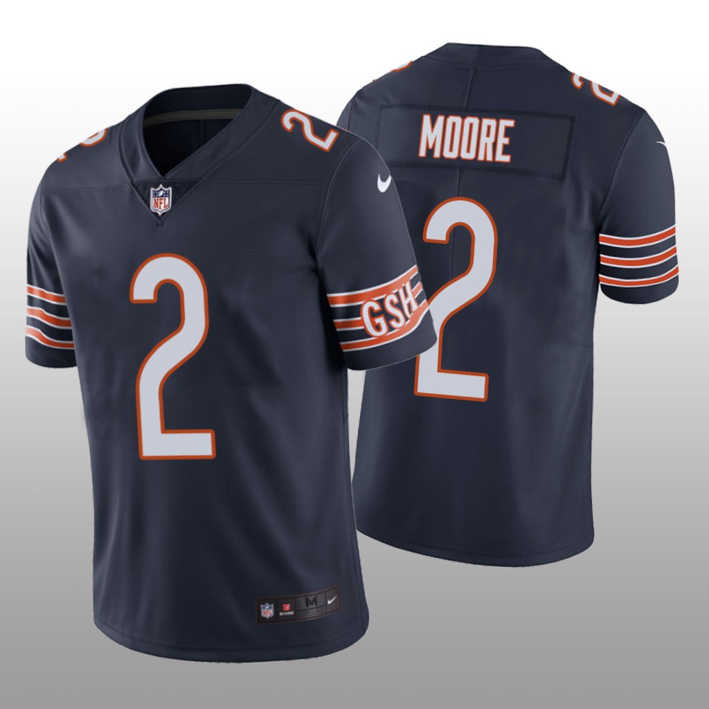 Chicago Bears D.J. Moore Navy Jersey Vapor Limited  - Men's