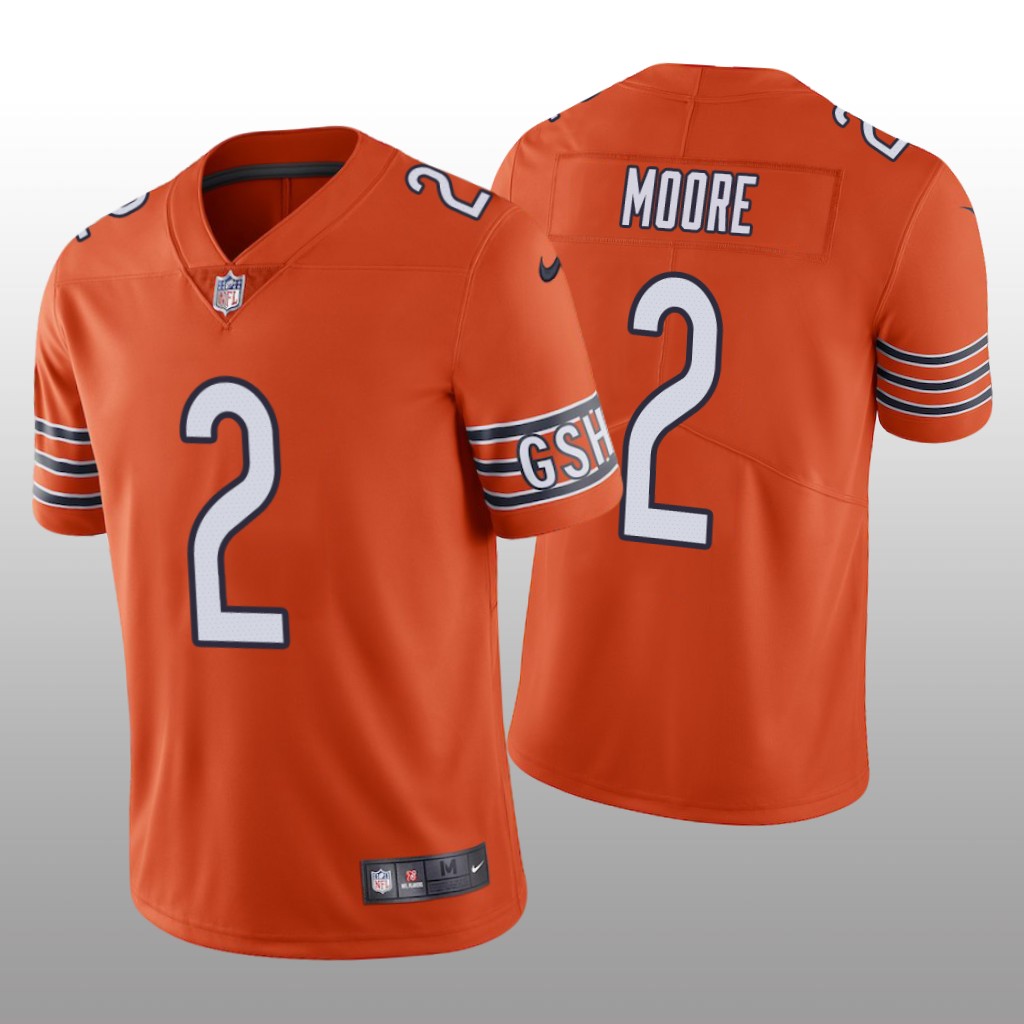 Chicago Bears D.J. Moore Orange Jersey Vapor Limited  - Men's