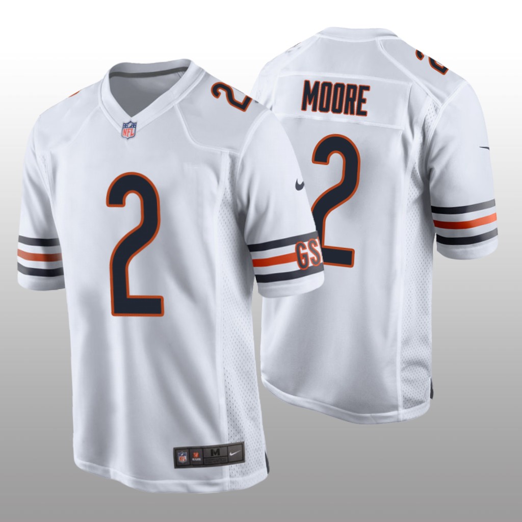 Chicago Bears D.J. Moore White Jersey Game - Men's