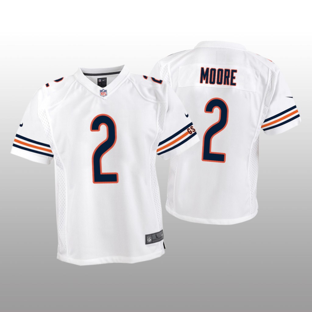 Chicago Bears D.J. Moore White Jersey Game - Youth