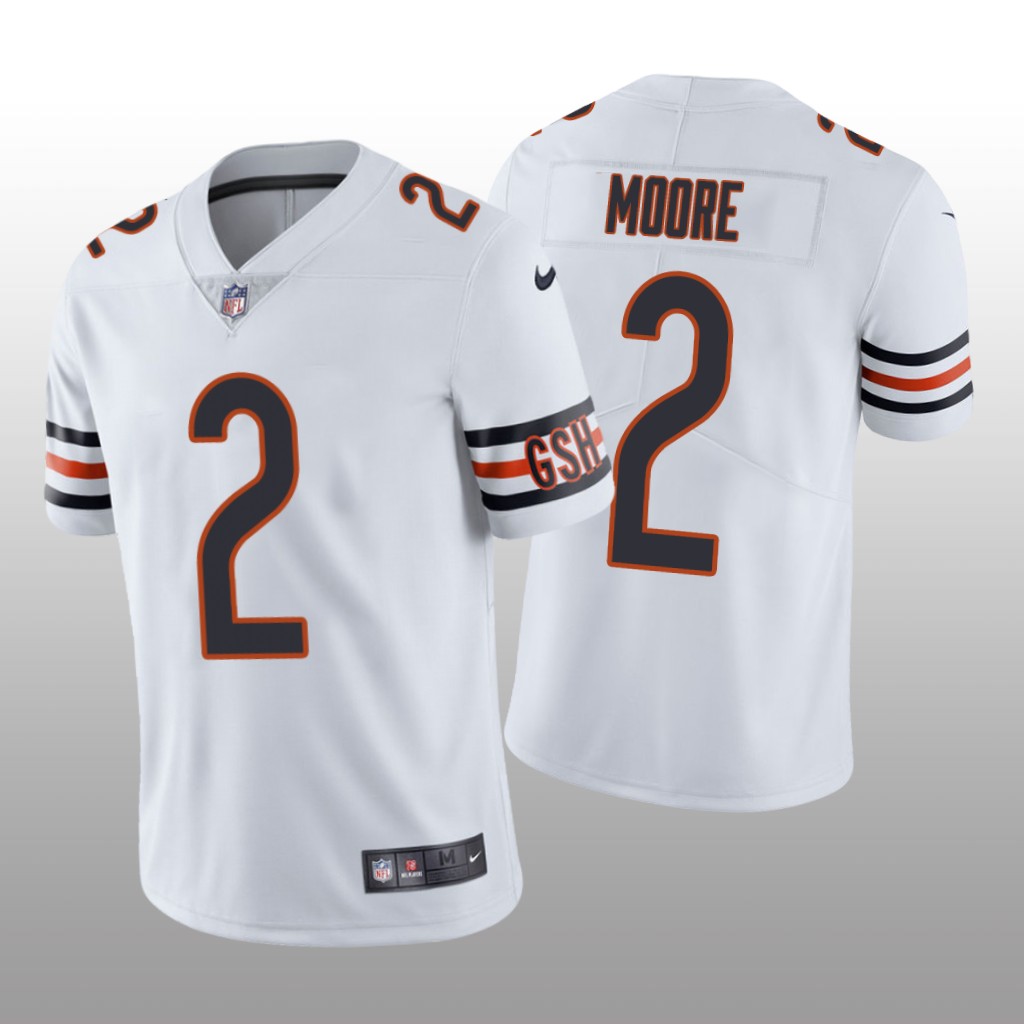 Chicago Bears D.J. Moore White Jersey Vapor Limited  - Men's