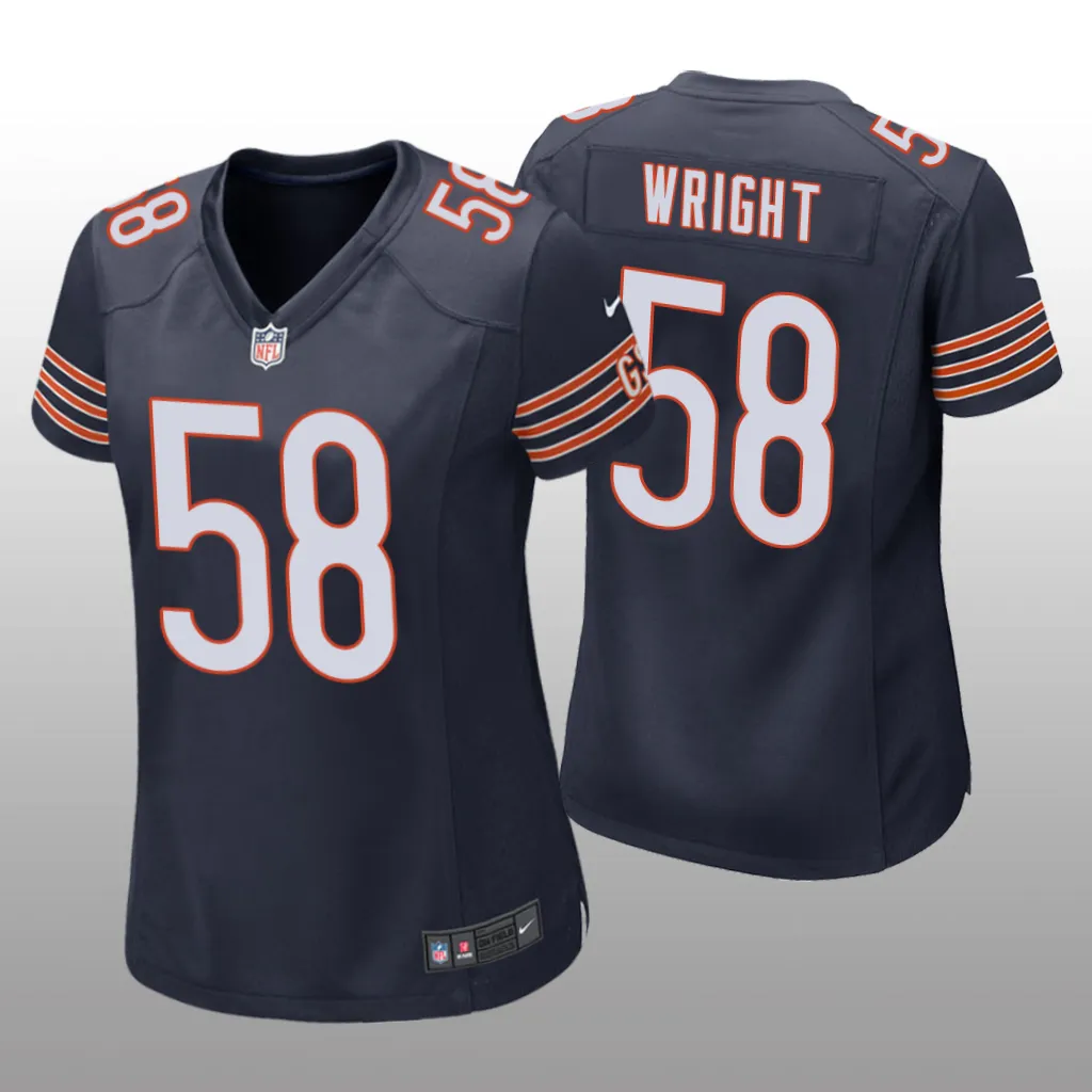 Chicago Bears Darnell Wright Navy Jersey Game – Women’s