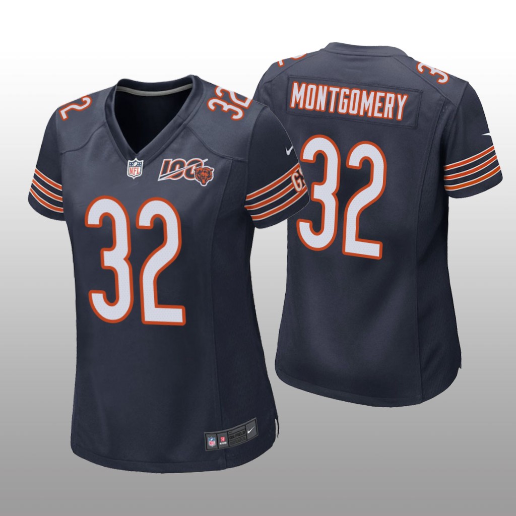 Chicago Bears David Montgomery Navy Game Jersey 100th Season - Women's