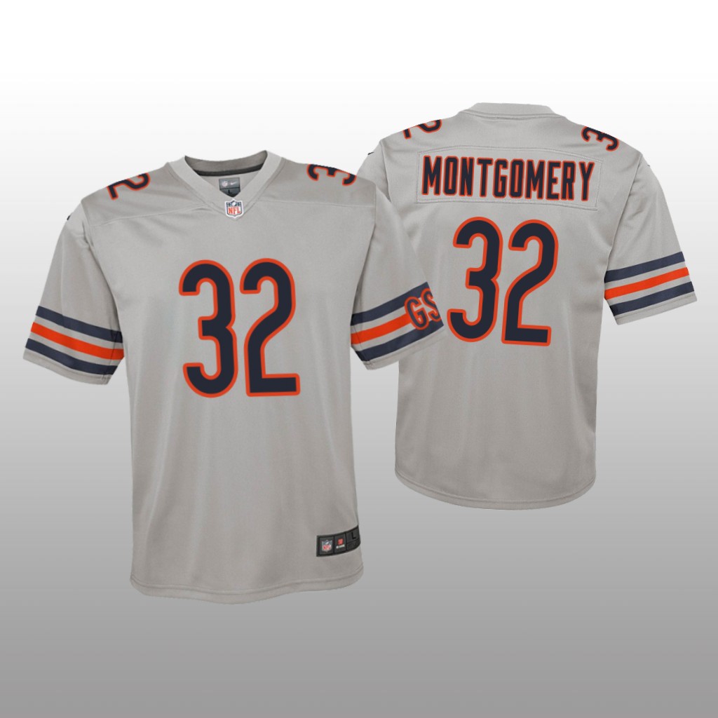 Chicago Bears David Montgomery Silver Jersey Inverted Game - Youth