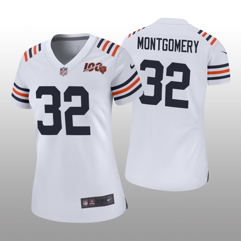 Chicago Bears David Montgomery White Classic Jersey 100th Season - Women's