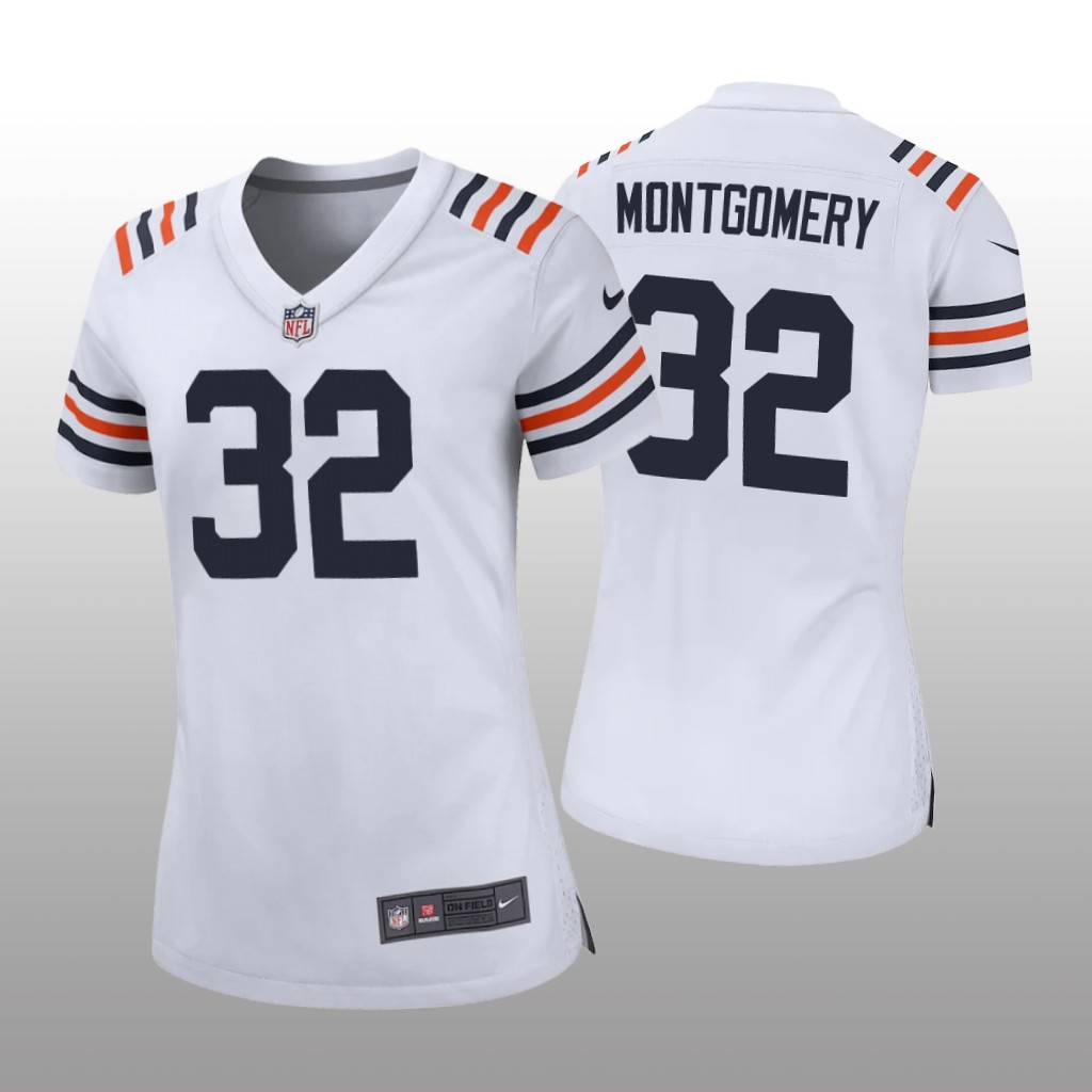 Chicago Bears David Montgomery White Jersey Game - Women's