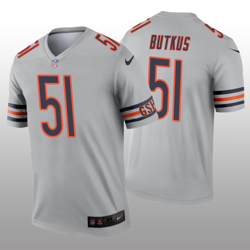 Chicago Bears Dick Butkus Silver Jersey Inverted Legend - Men's