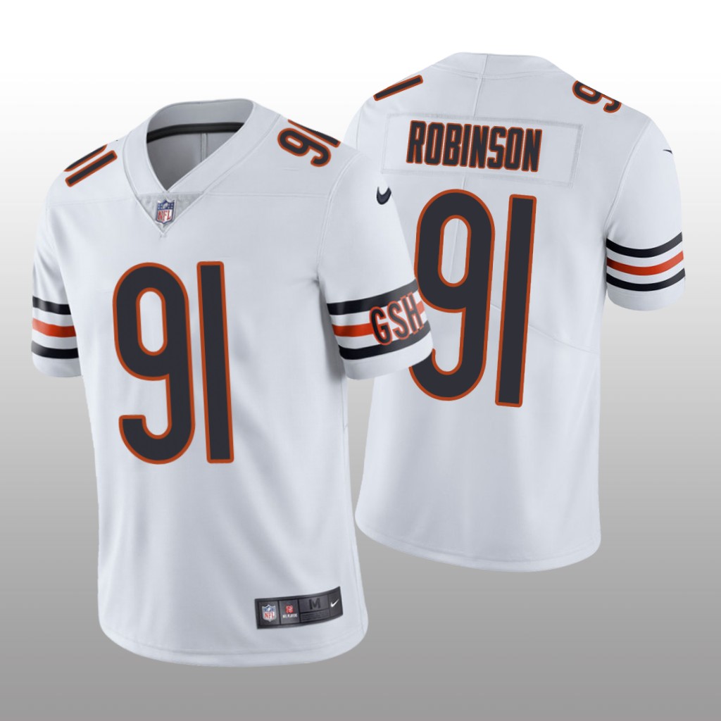Chicago Bears Dominique Robinson White Jersey Vapor Limited - Men's