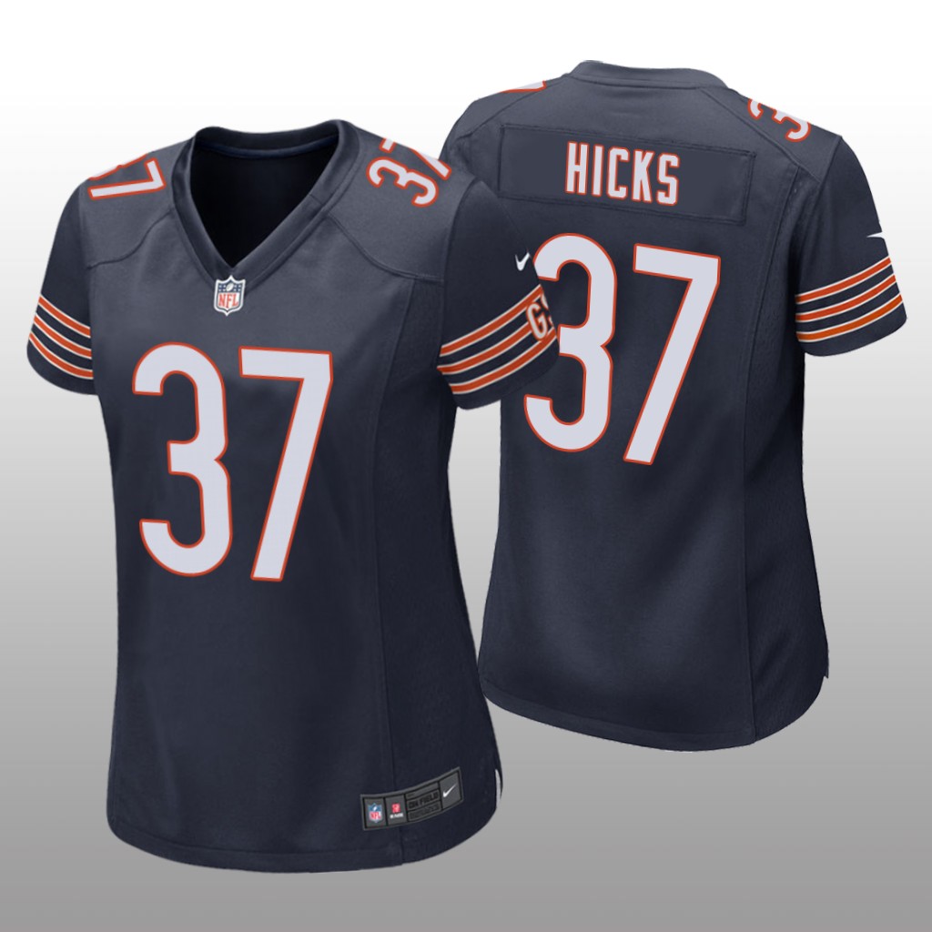 Chicago Bears Elijah Hicks Navy Jersey Game - Women's