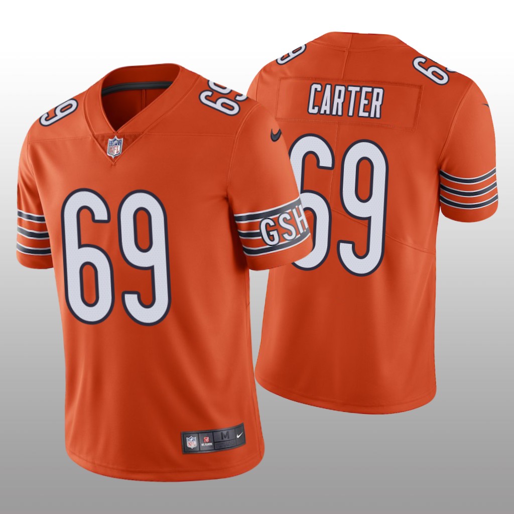 Chicago Bears Ja'Tyre Carter Orange Jersey Vapor Limited - Men's