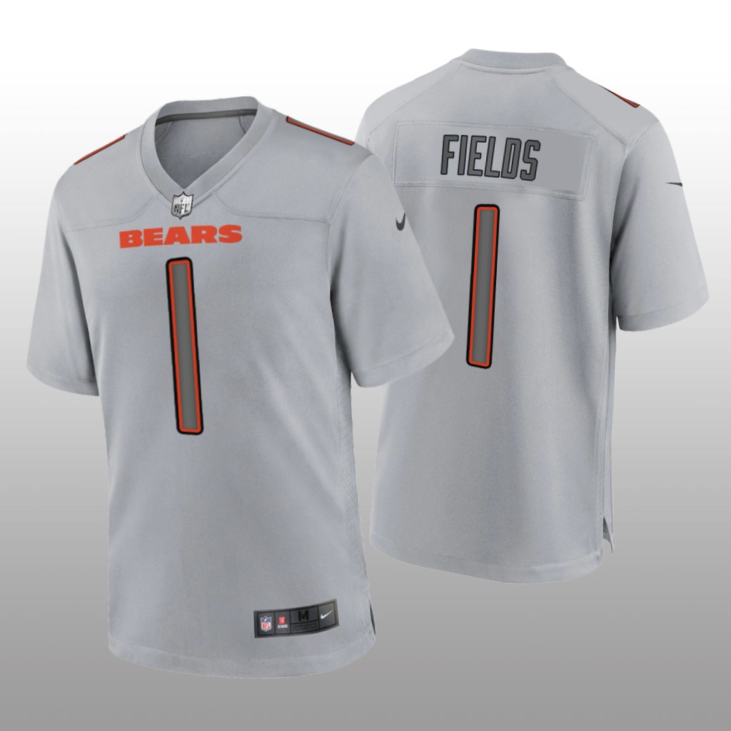 Chicago Bears Justin Fields Gray Jersey Atmosphere Fashion Game - Men's