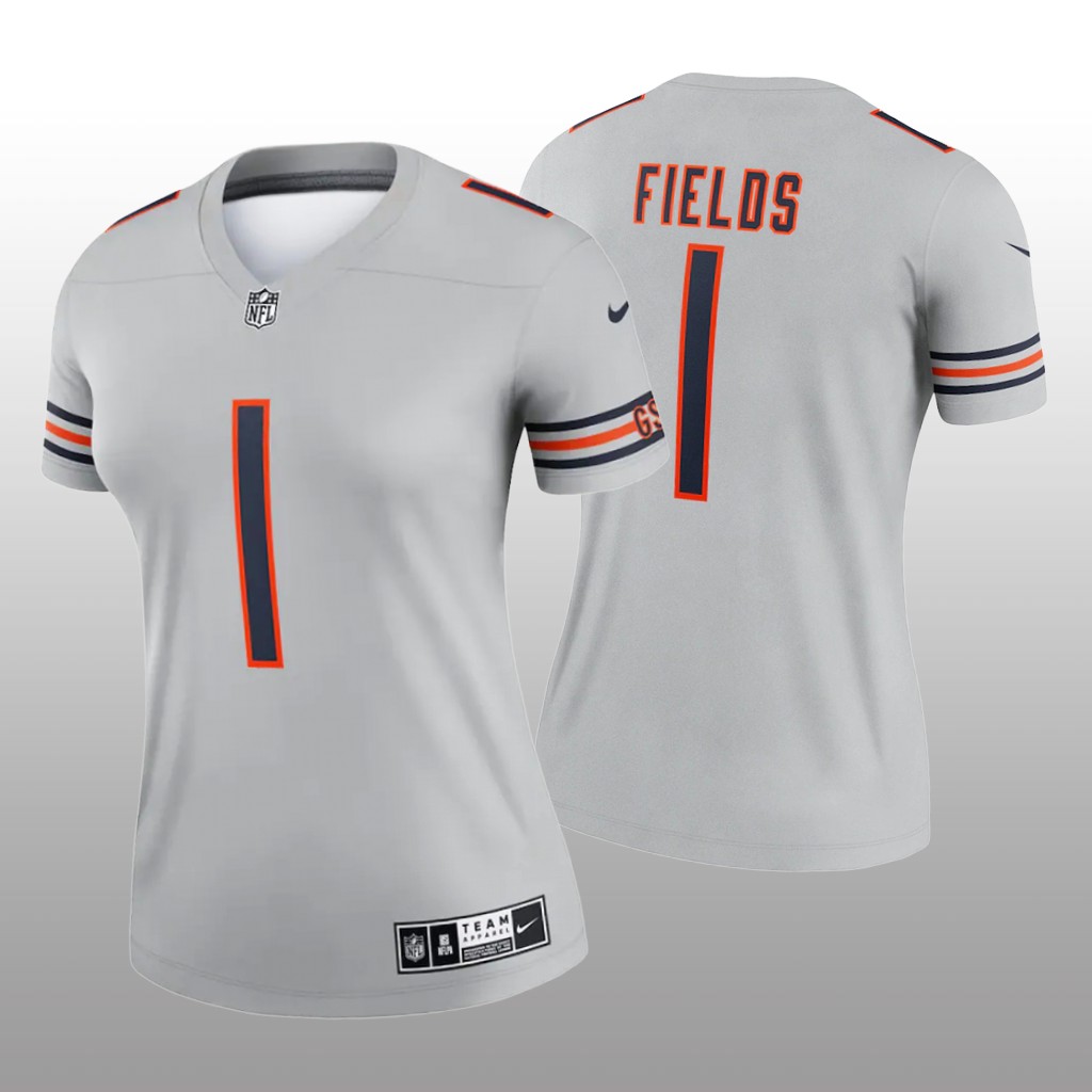 Chicago Bears Justin Fields Gray Jersey Inverted Legend - Women's