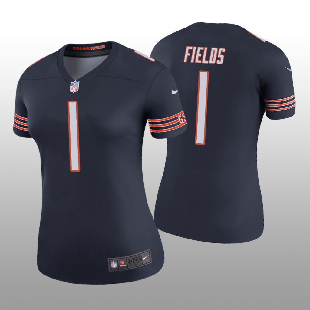 Chicago Bears Justin Fields Navy Jersey Color Rush Legend - Women's