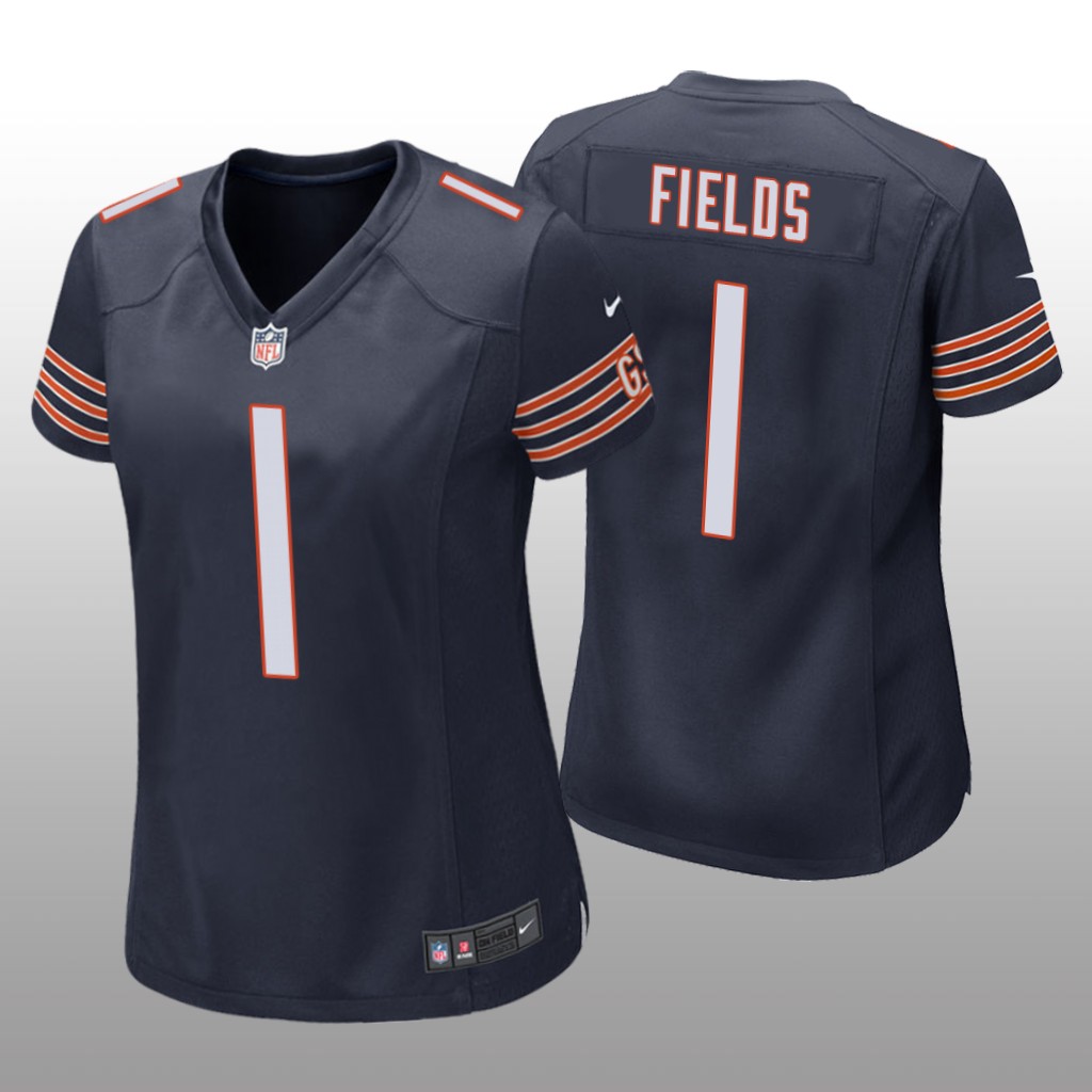 Chicago Bears Justin Fields Navy Jersey Game - Women's