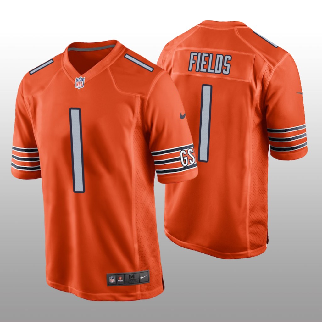 Chicago Bears Justin Fields Orange Jersey Alternate Game - Men's