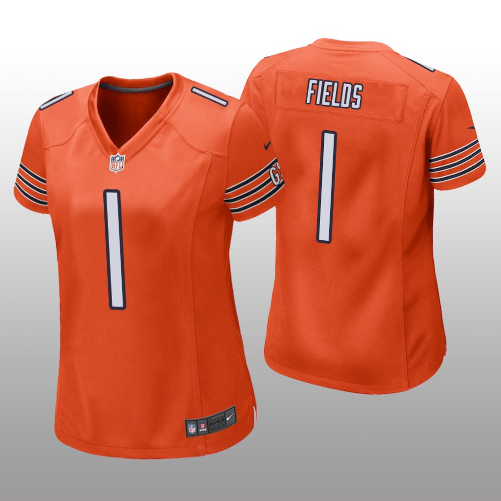 Chicago Bears Justin Fields Orange Jersey Game - Women's
