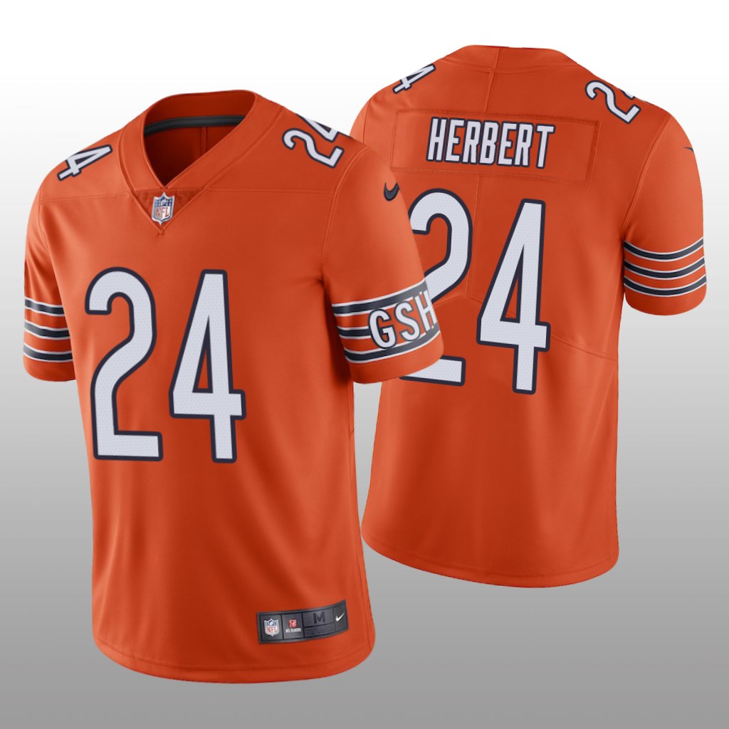 Chicago Bears Khalil Herbert Orange Jersey Vapor Limited - Men's