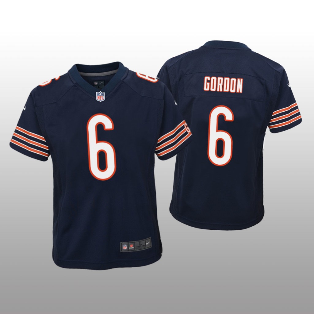 Chicago Bears Kyler Gordon Navy Jersey Game - Youth