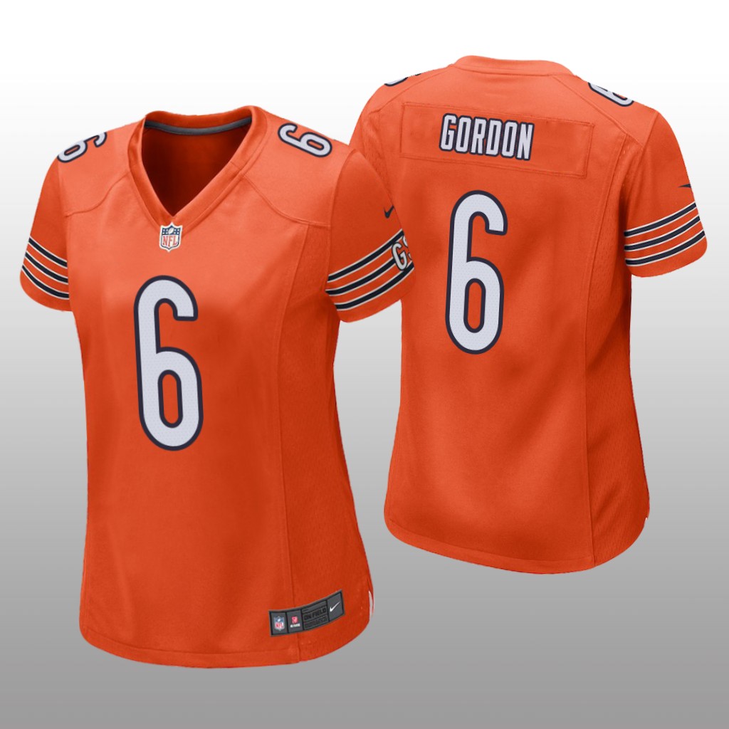 Chicago Bears Kyler Gordon Orange Jersey Alternate Game - Women's