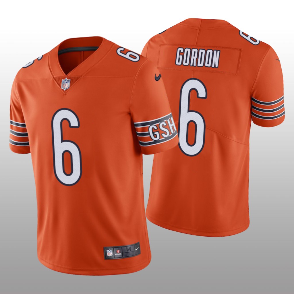 Chicago Bears Kyler Gordon Orange Jersey Vapor Limited - Men's