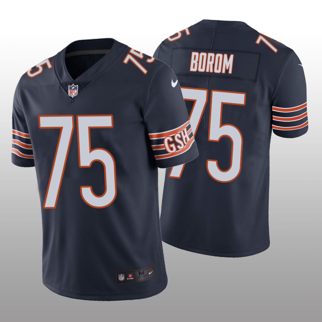 Chicago Bears Larry Borom Navy Jersey Vapor Limited - Men's