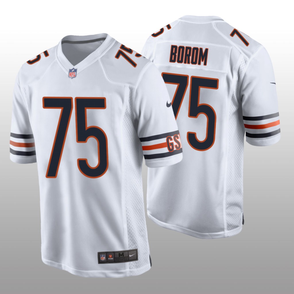 Chicago Bears Larry Borom White Jersey Game - Men's