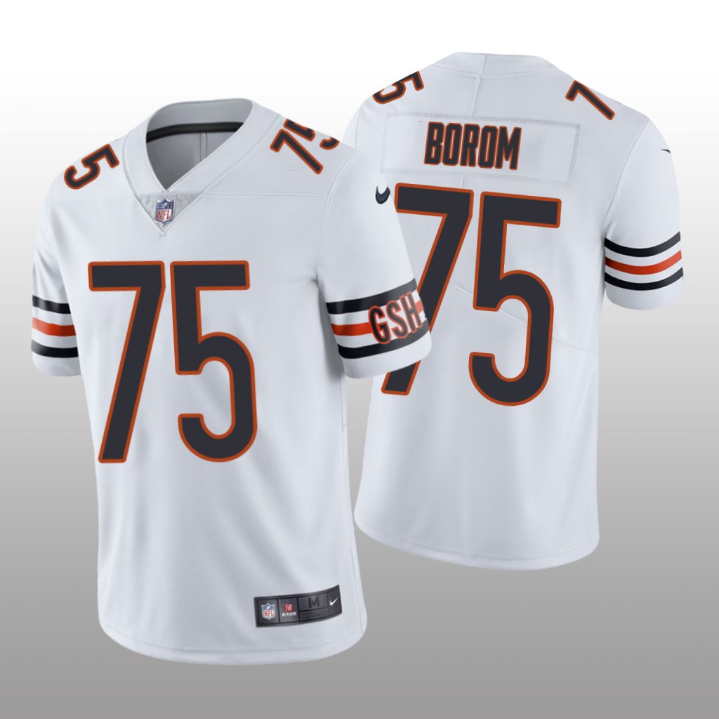 Chicago Bears Larry Borom White Jersey Vapor Limited - Men's