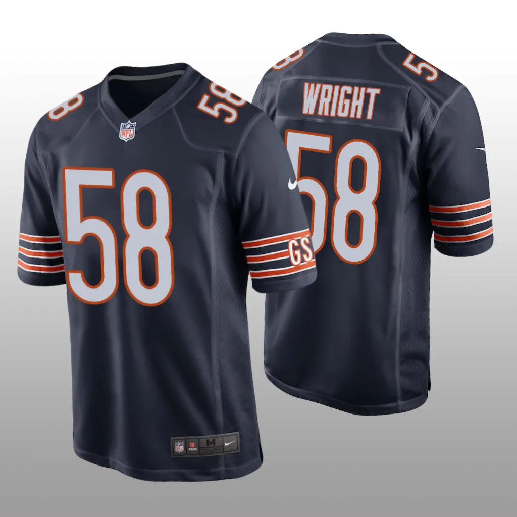Chicago Bears Navy 2023 NFL Draft Darnell Wright Game Jersey