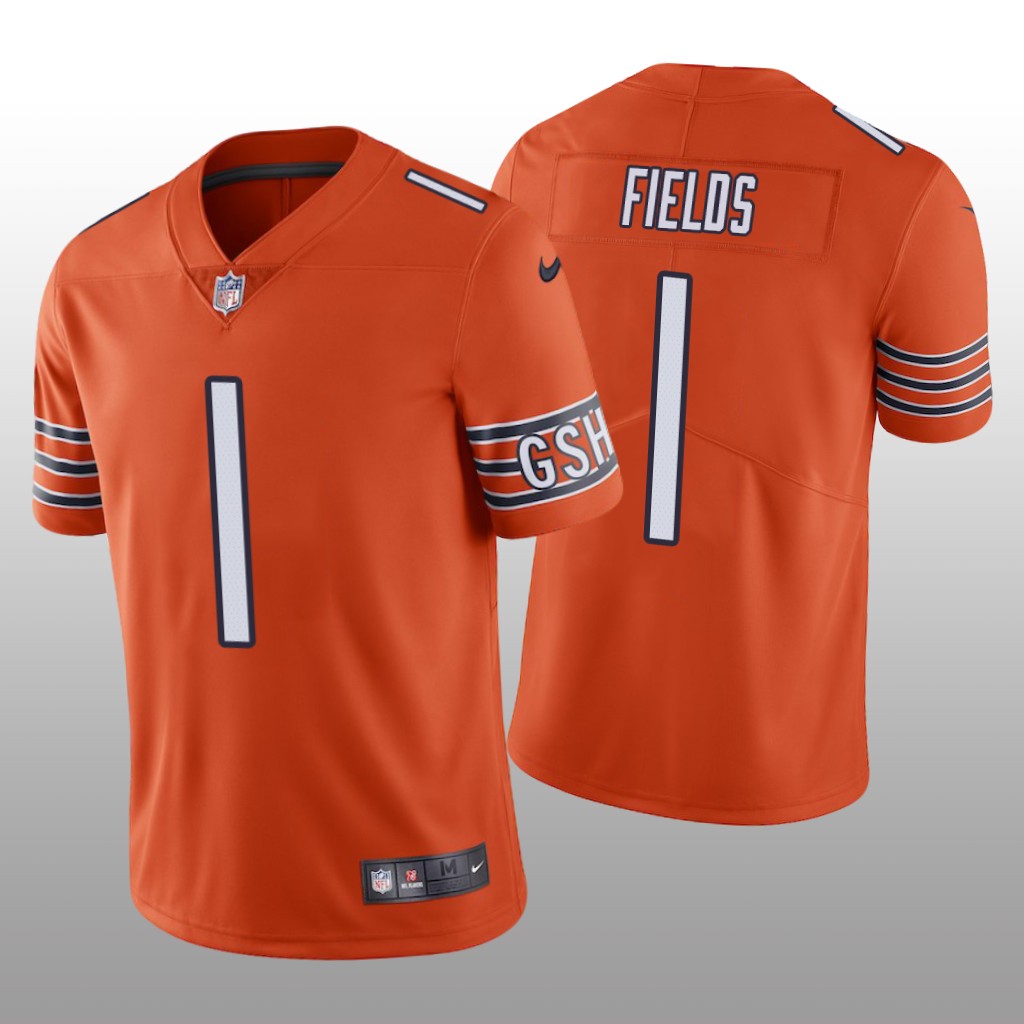 Chicago Bears Orange 2021 NFL Draft Vapor Limited Justin Fields Jersey