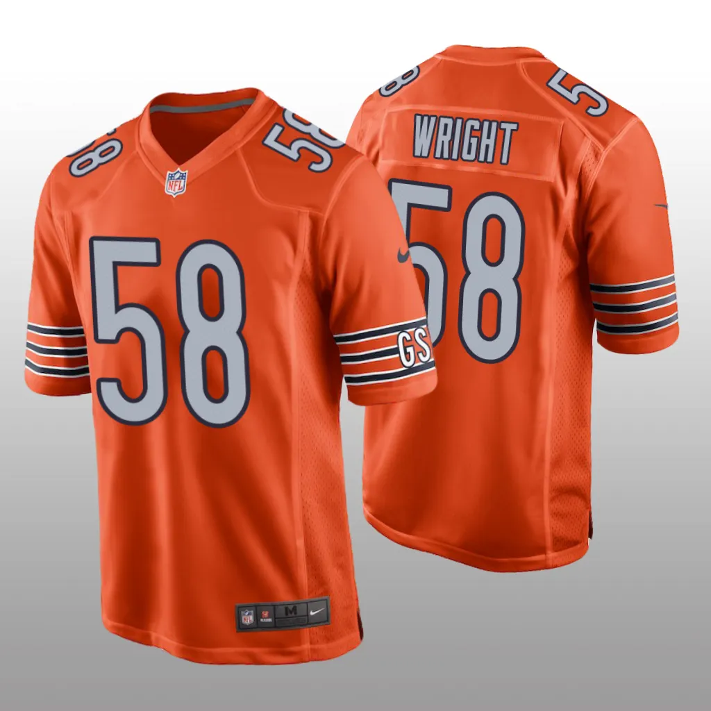 Chicago Bears Orange 2023 NFL Draft Darnell Wright Alternate Game Jersey