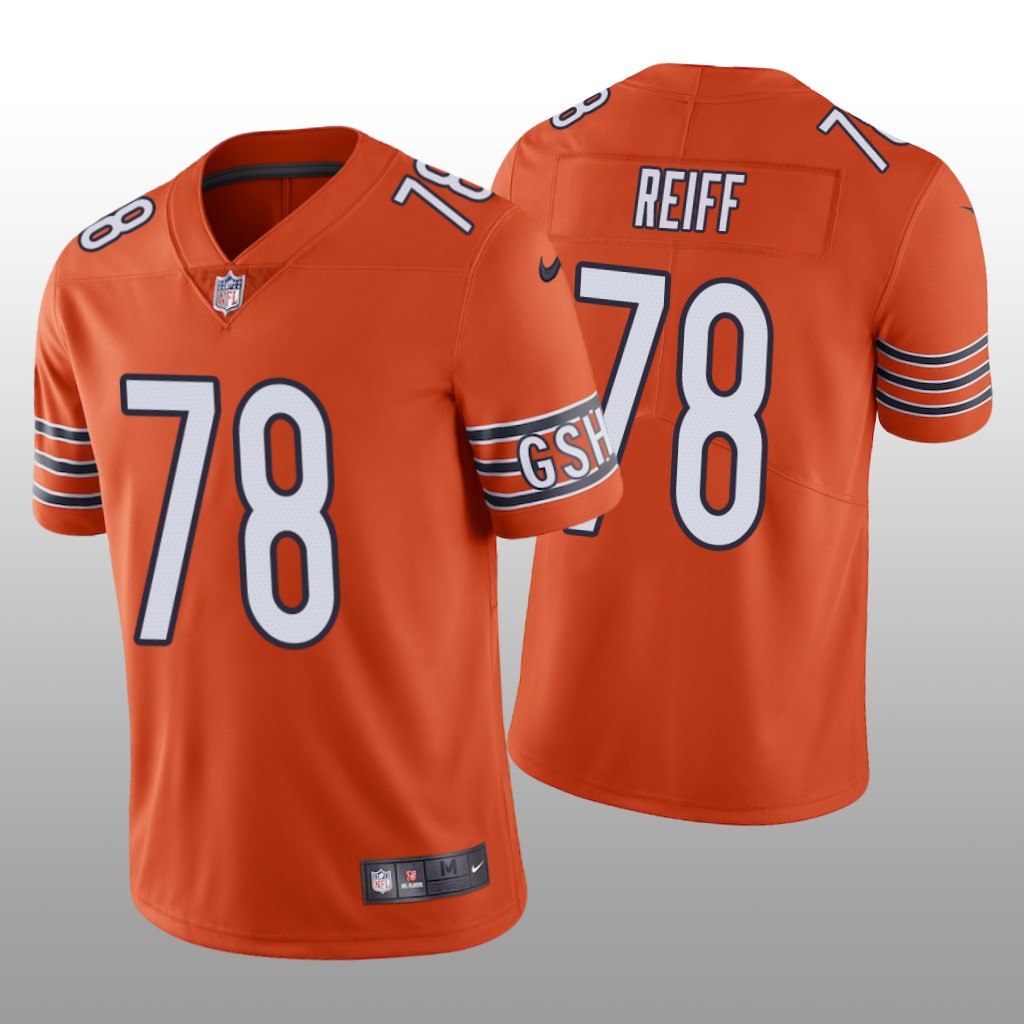 Chicago Bears Riley Reiff Orange Jersey Vapor Limited - Men's