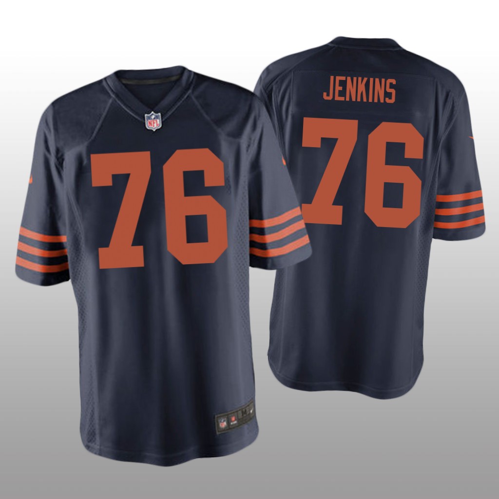 Chicago Bears Teven Jenkins Navy Jersey Throwback Game - Men's