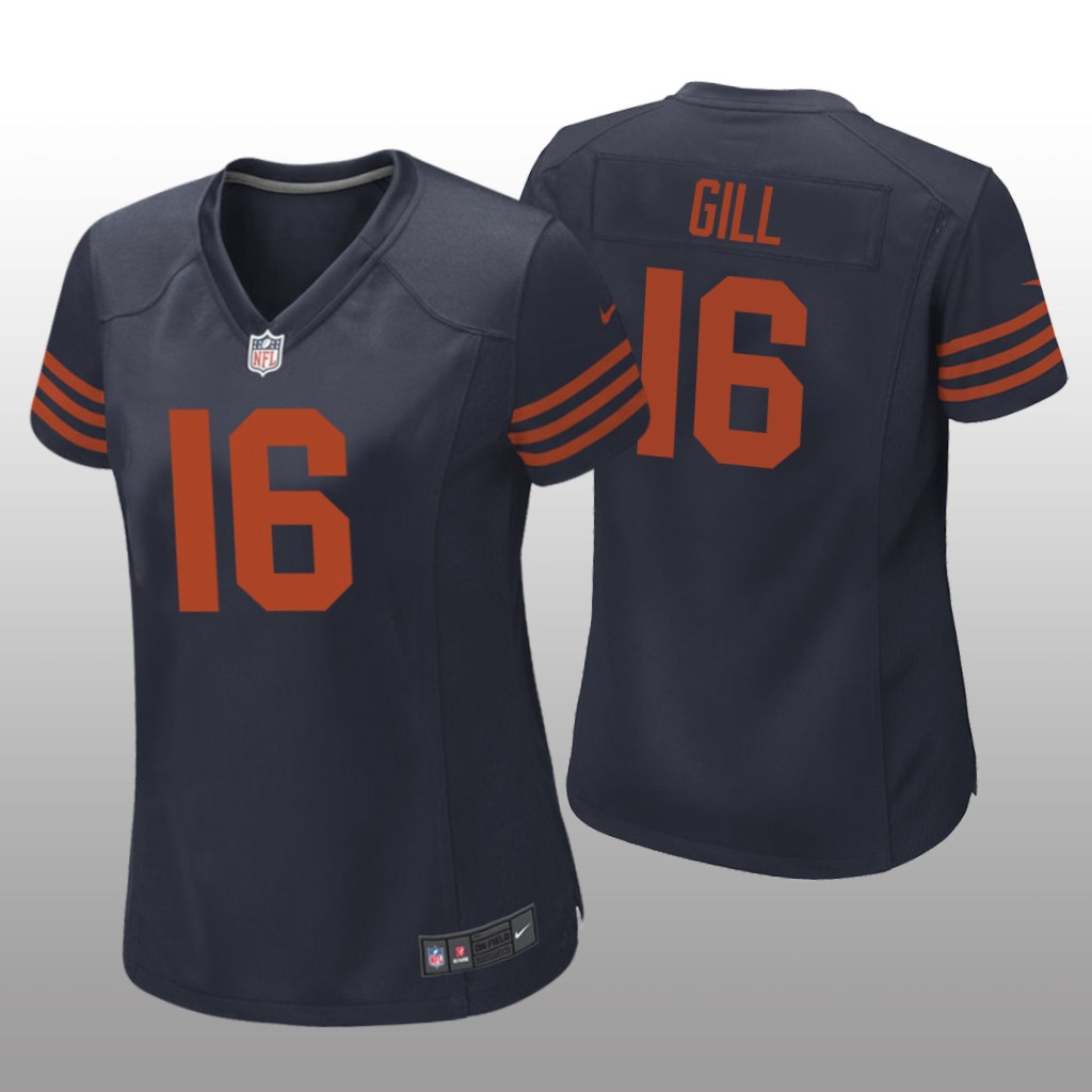 Chicago Bears Trenton Gill Navy Jersey Throwback Game - Women's