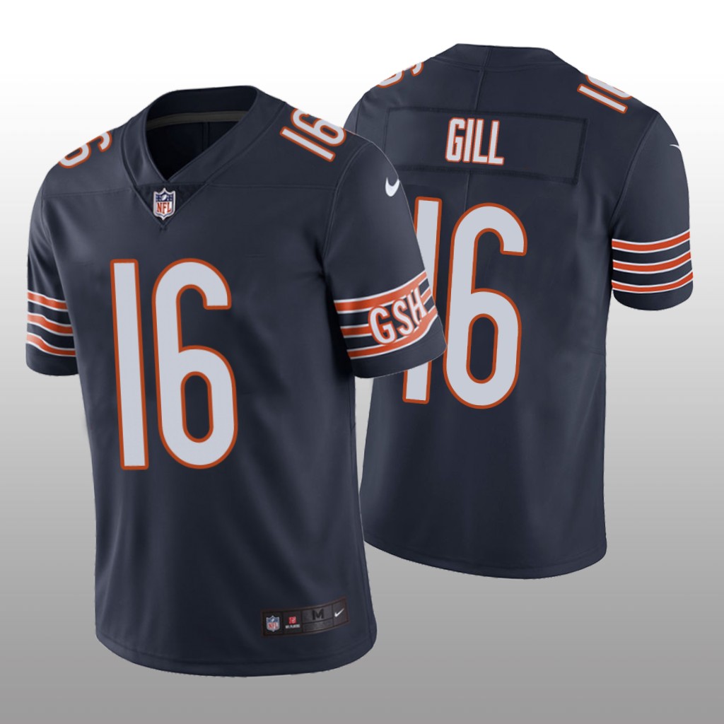 Chicago Bears Trenton Gill Navy Jersey Vapor Limited - Men's