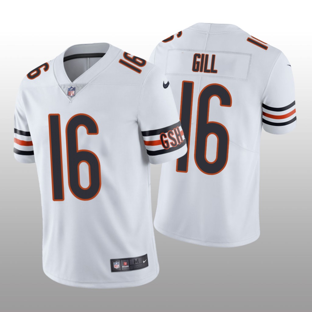 Chicago Bears Trenton Gill White Jersey Vapor Limited - Men's