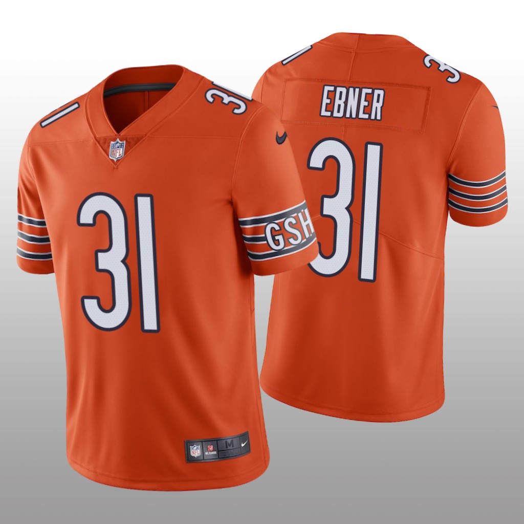 Chicago Bears Trestan Ebner Orange Jersey Vapor Limited - Men's