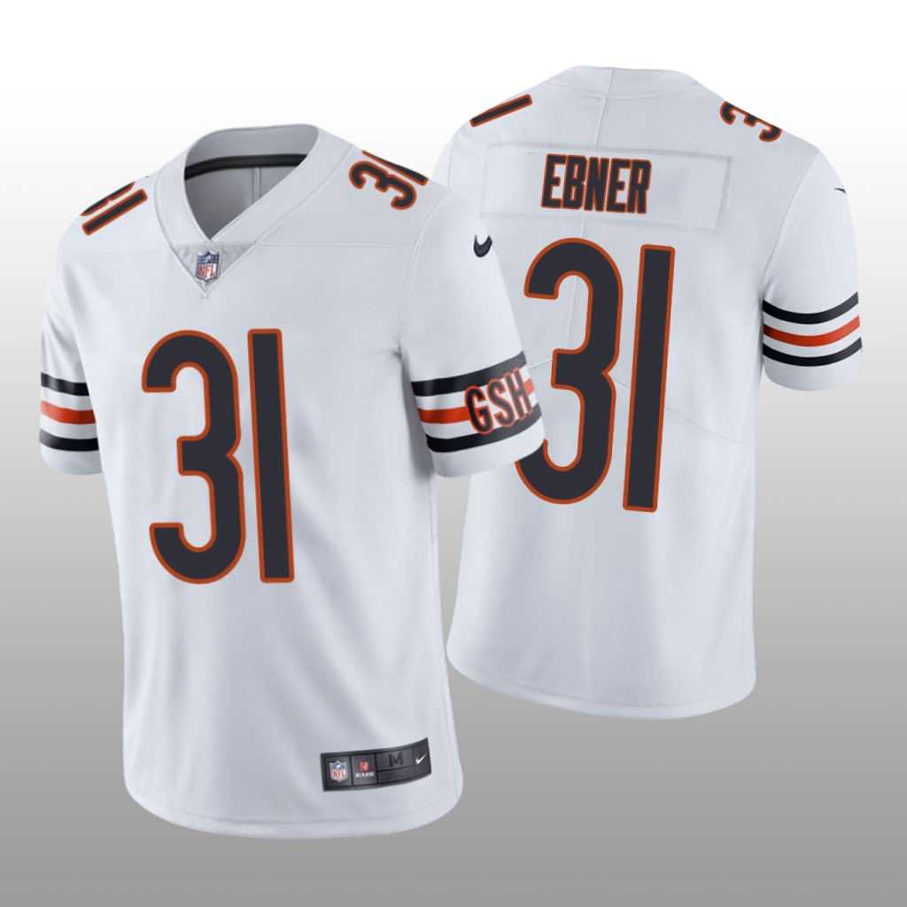 Chicago Bears Trestan Ebner White Jersey Vapor Limited - Men's