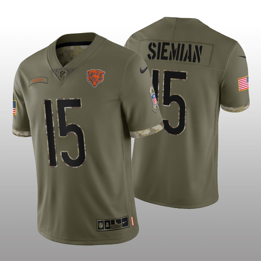 Chicago Bears Trevor Siemian Olive Limited Jersey 2022 Salute To Service - Men's