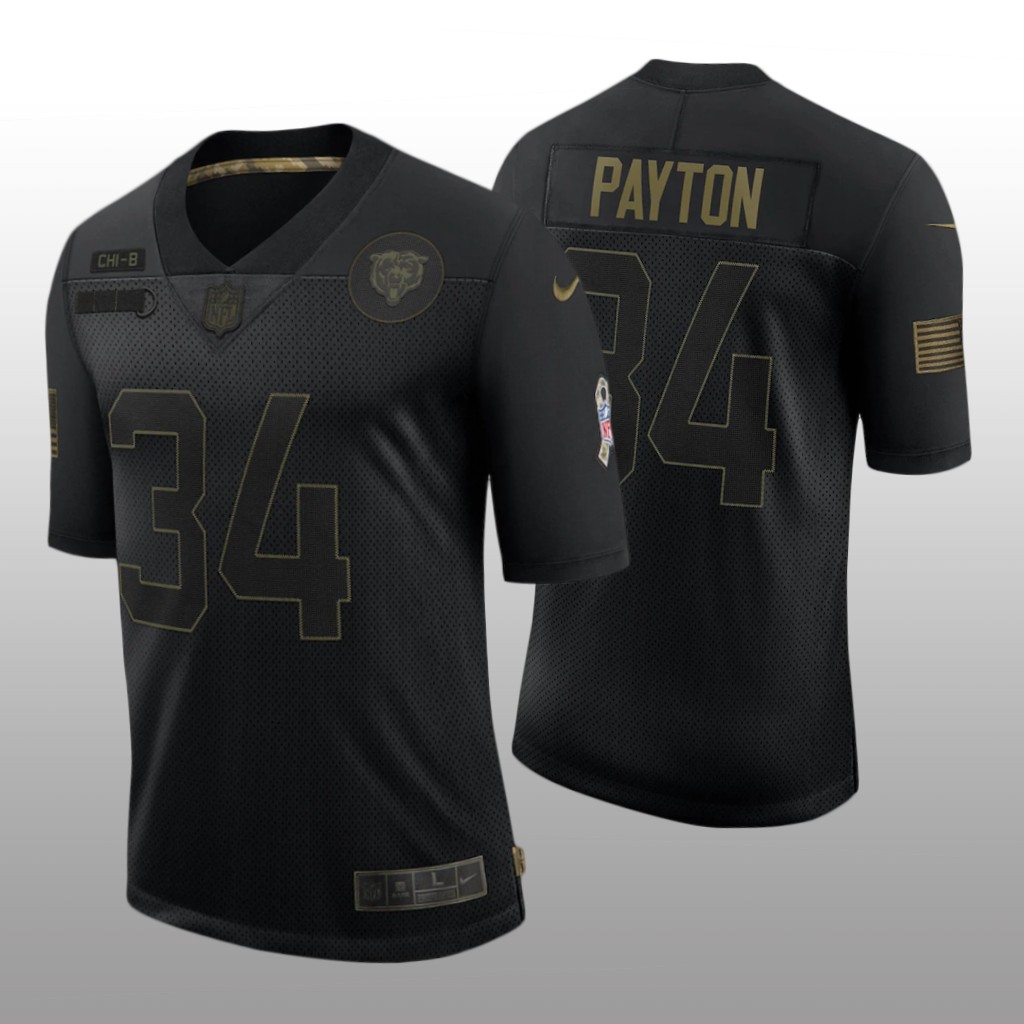 Chicago Bears Walter Payton Black Limited Jersey 2020 Salute to Service - Men's
