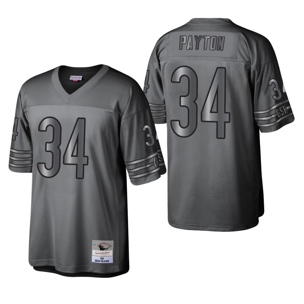 Chicago Bears Walter Payton Charcoal Metal Legacy 2001 Throwback - Men's