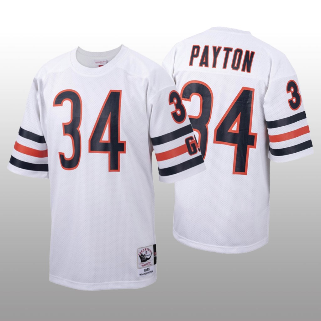 Chicago Bears Walter Payton Mitchell & Ness White Throwback 1985 Jersey - Men's