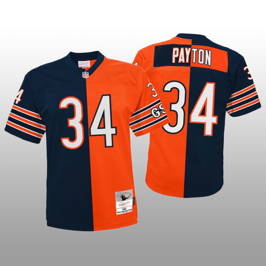 Chicago Bears Walter Payton Navy Orange Jersey Split Legacy  - Youth