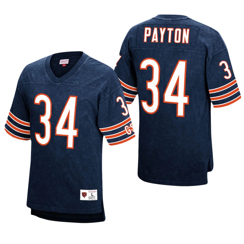 Chicago Bears Walter Payton Navy Retired Player Acid Wash - Men's
