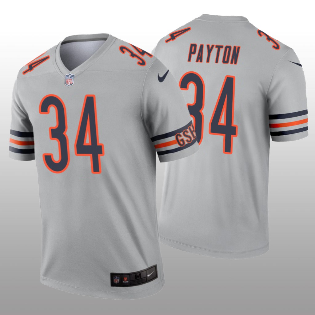 Chicago Bears Walter Payton Silver Jersey Inverted Legend - Men's