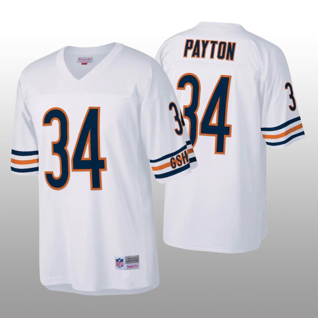 Chicago Bears Walter Payton White Retired Player Throwback - Men's