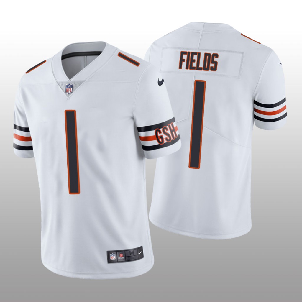 Chicago Bears White 2021 NFL Draft Vapor Limited Justin Fields Jersey