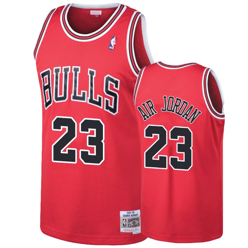 Chicago Bulls #23 Air Jordan Red Nickname Swingman Jersey