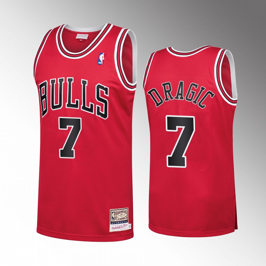 Chicago Bulls #7 Goran Dragic Red Hardwood Classics Men Jersey Throwback
