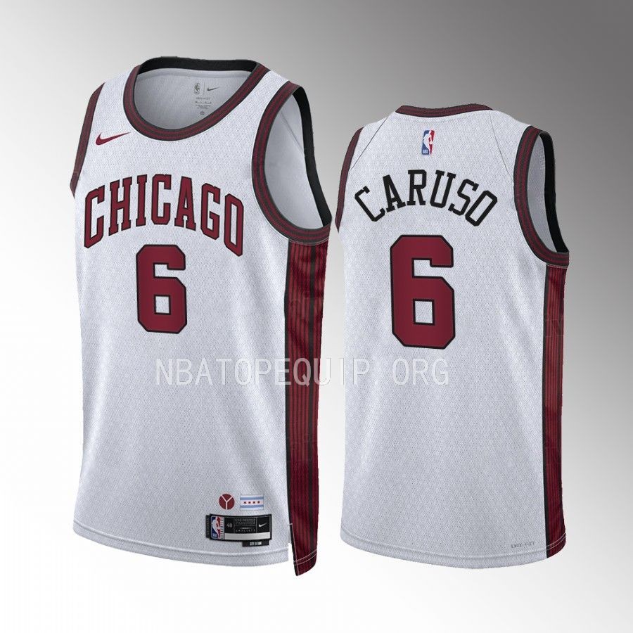 Chicago Bulls Alex Caruso 2022-23 City Edition White #6 Jersey Swingman